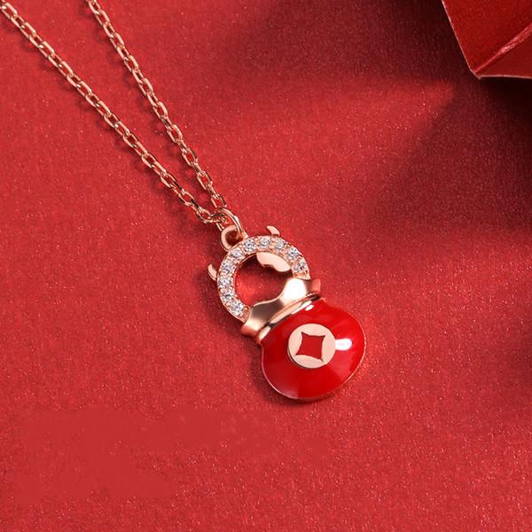 Diamond Money Bag Lucky Pendant Necklace - FengshuiGallary