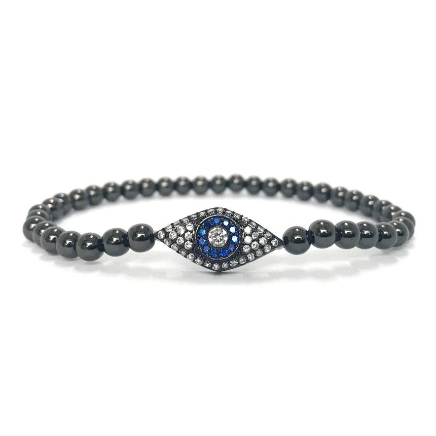 Diamond Studded Blue Evil Eye Protection Bracelet - FengshuiGallary