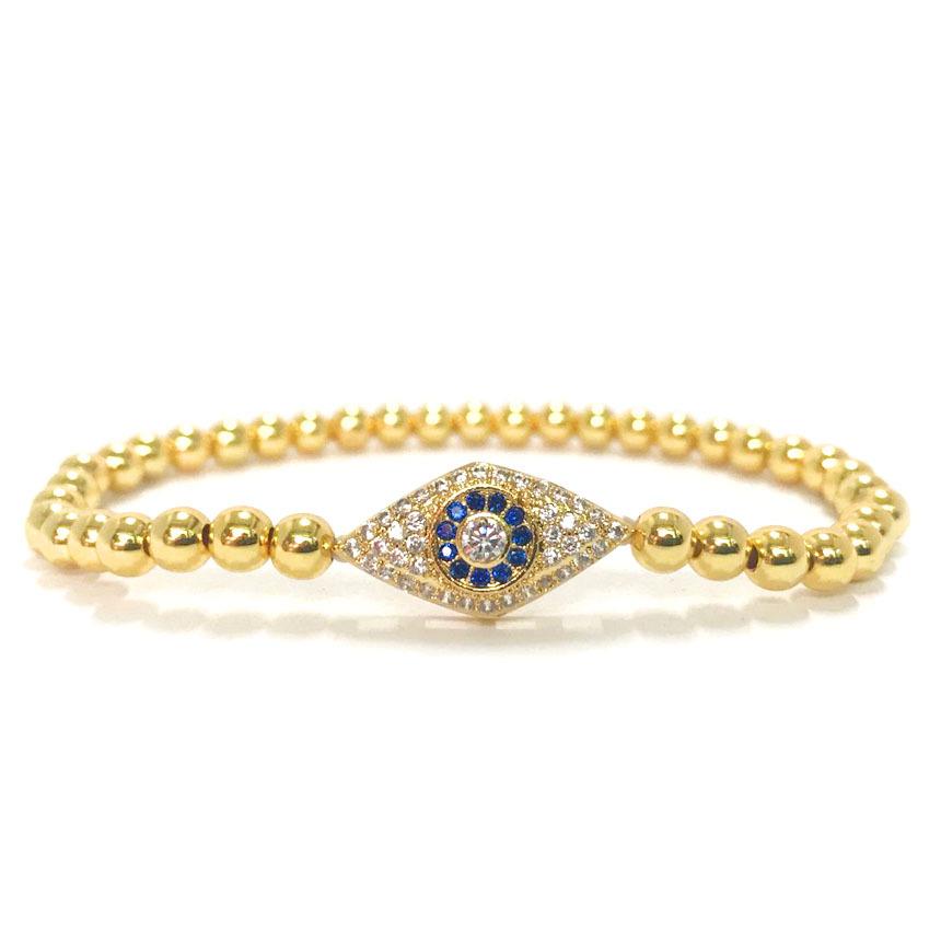 Diamond Studded Blue Evil Eye Protection Bracelet - FengshuiGallary