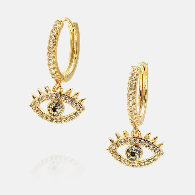Diamond Studded Evil Eye Protection Ear Ring - FengshuiGallary