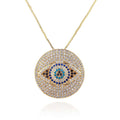 Diamond Studded Evil Eye Protection Pendant Necklace - FengshuiGallary