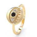 Diamond Studded Evil Eye Protection Ring - FengshuiGallary