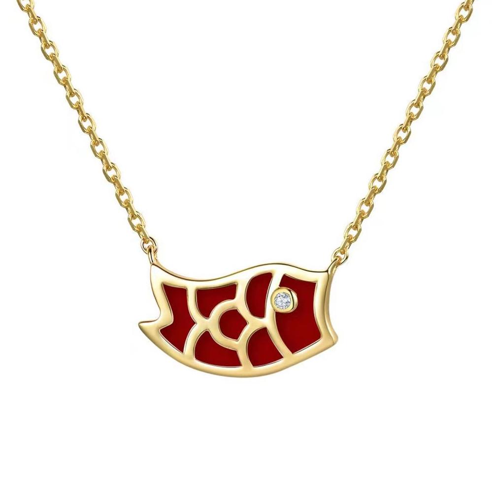 Divine Prosperity Koi Fish 925 Silver Pendant Necklace - FengshuiGallary