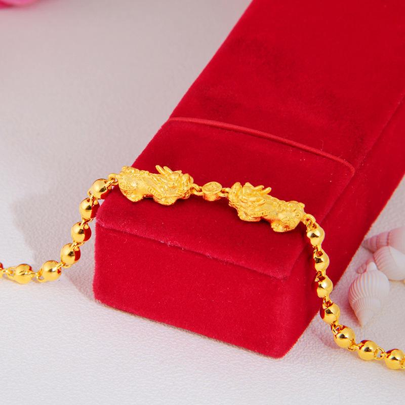 Double Gold Pixiu Fortune & Luck Bracelet - FengshuiGallary