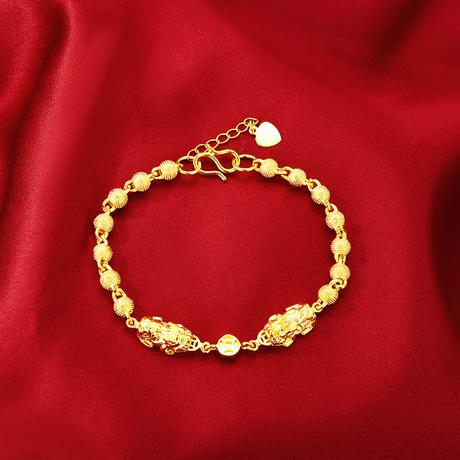 Double Gold Pixiu Fortune & Luck Bracelet - FengshuiGallary