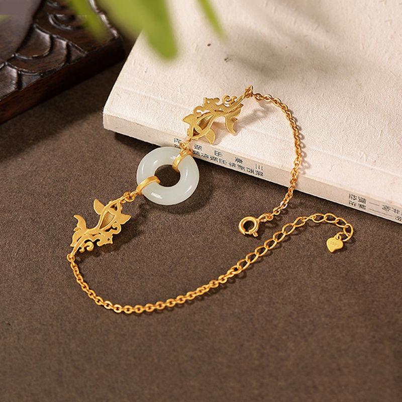 Double Koi Fish Jade Bracelet - FengshuiGallary