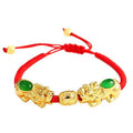 Double Pixiu Agate Wealth Red Rope Bracelet - FengshuiGallary