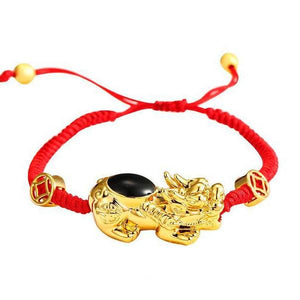 Double Pixiu Agate Wealth Red Rope Bracelet - FengshuiGallary