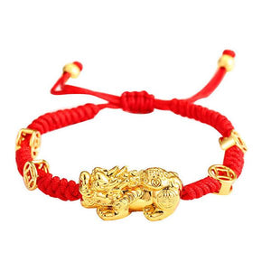 Double Pixiu Agate Wealth Red Rope Bracelet - FengshuiGallary