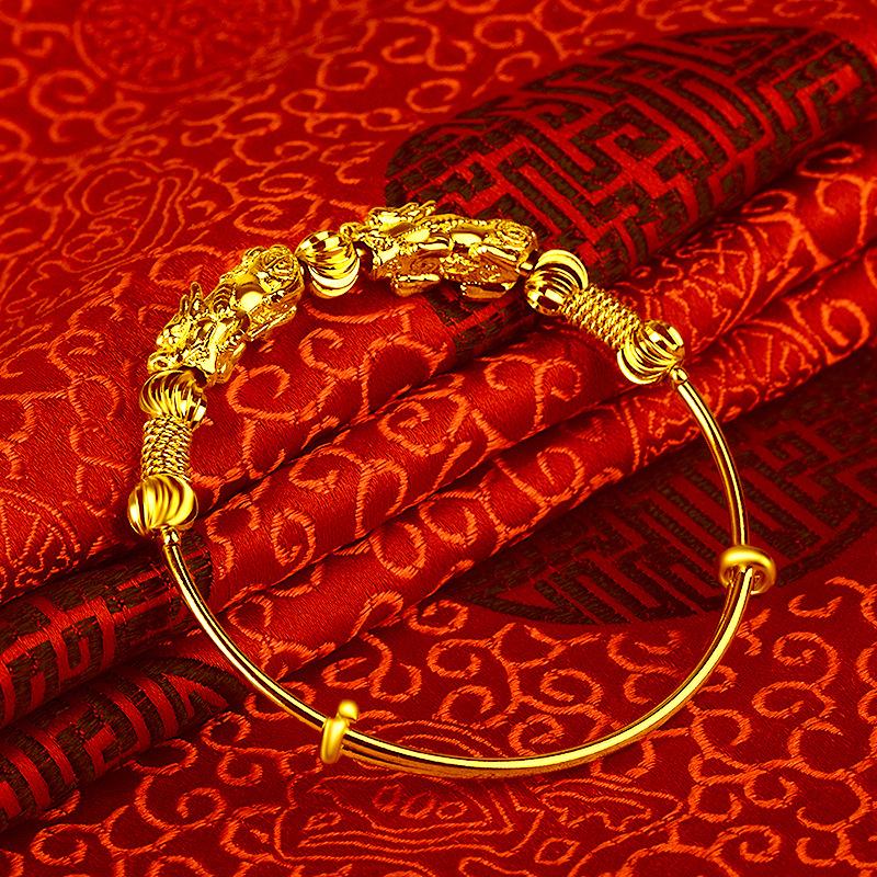 Double Pixiu Golden Wealth Bangle - FengshuiGallary