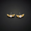 Double Wings Zircon Lucky Earrings - FengshuiGallary