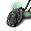 Elephant Ganesha Amulet Obsidian Lucky Necklace - FengshuiGallary