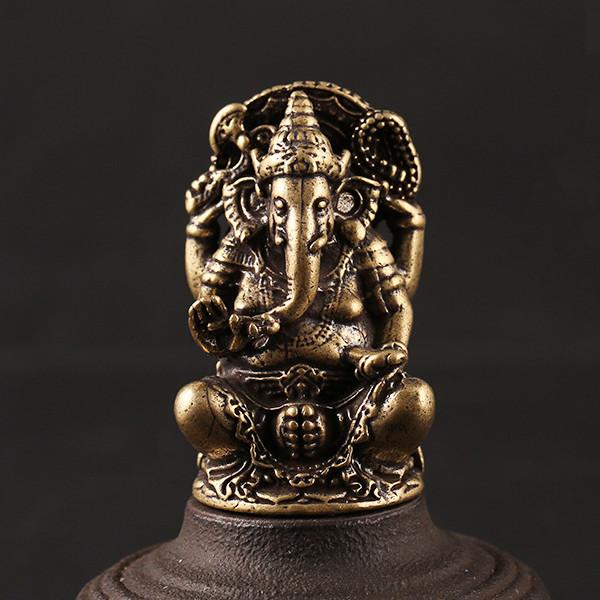 Elephant Ganesha Wealth Brass Statue - FengshuiGallary