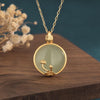 Emerald Gold Lotus Wealth Pendant Necklace - FengshuiGallary