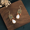 Enamel White Jade Classic Palace Lucky Earrring - FengshuiGallary