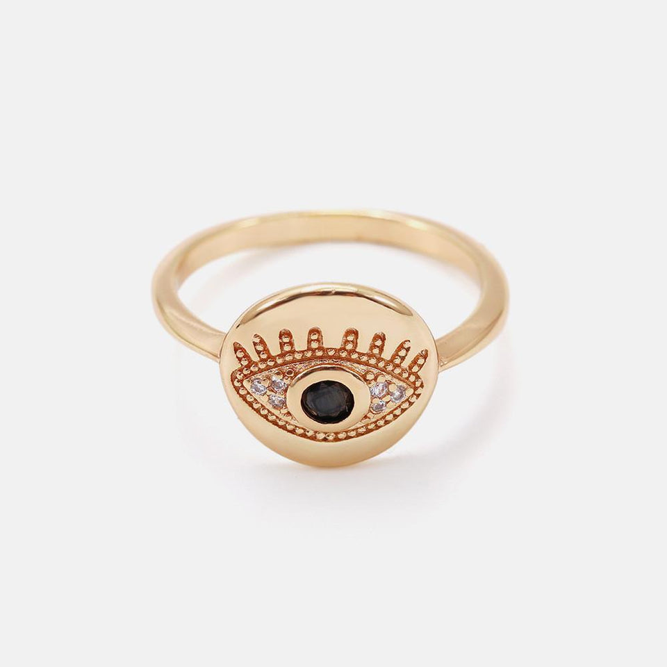 Evil Eye Gold Diamond Protection Ring - FengshuiGallary