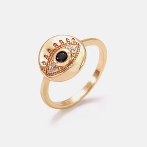 Evil Eye Gold Diamond Protection Ring - FengshuiGallary