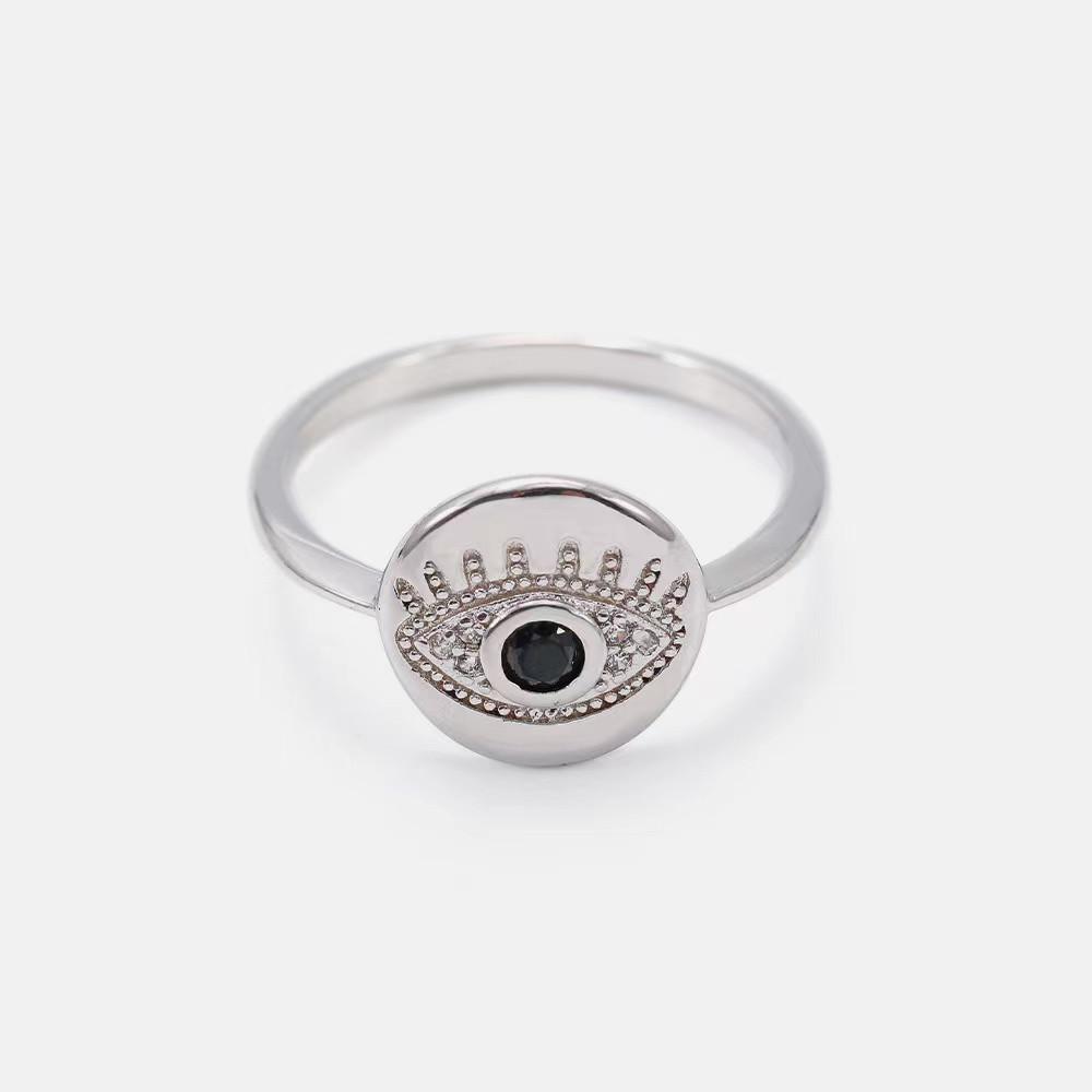 Evil Eye Gold Diamond Protection Ring - FengshuiGallary