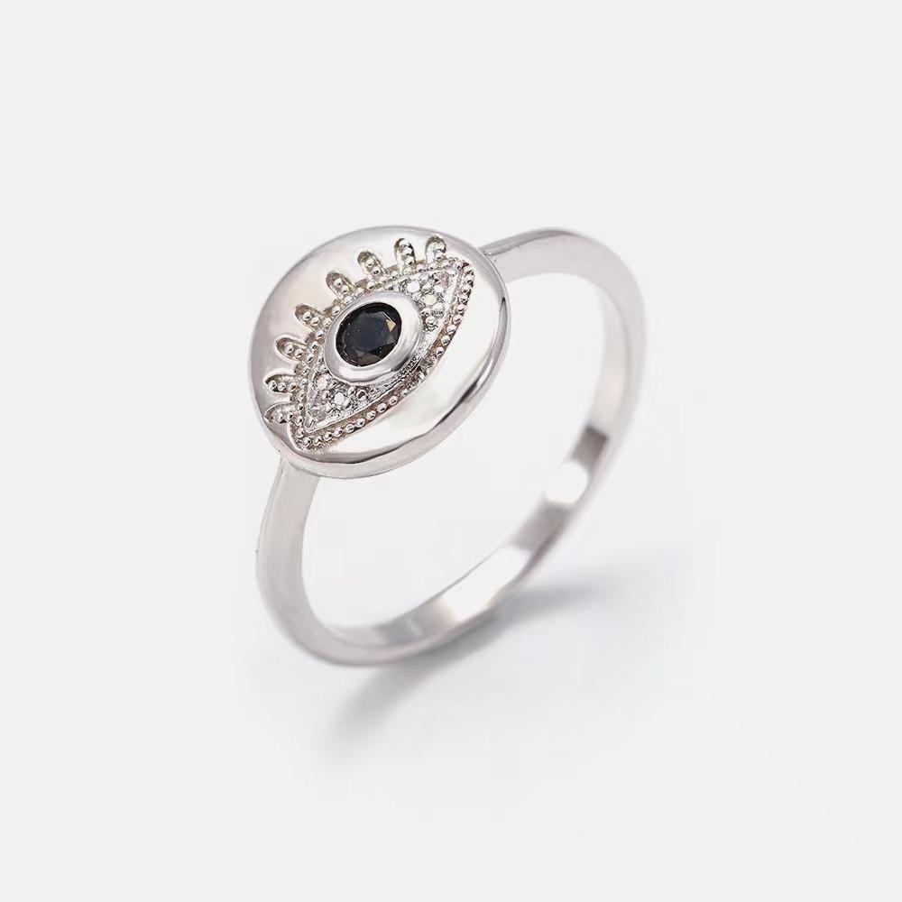 Evil Eye Gold Diamond Protection Ring - FengshuiGallary