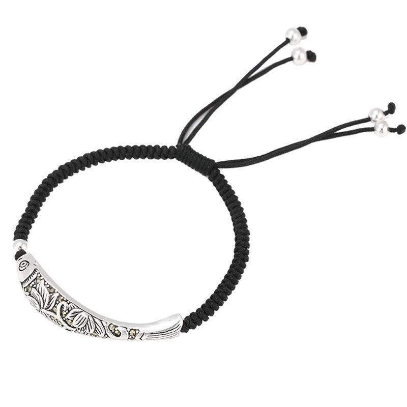 Feng Shui 925 Silver Koi Fish Rope Bracelet - FengshuiGallary