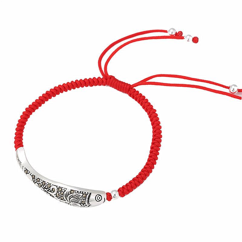 Feng Shui 925 Silver Koi Fish Rope Bracelet - FengshuiGallary