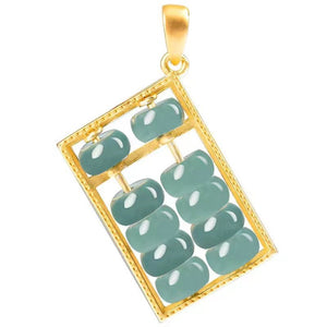 Feng Shui Abacus Jade Pendant Necklace - FengshuiGallary