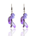 Feng Shui Amethyst Flower Drop Wealth Earring - FengshuiGallary