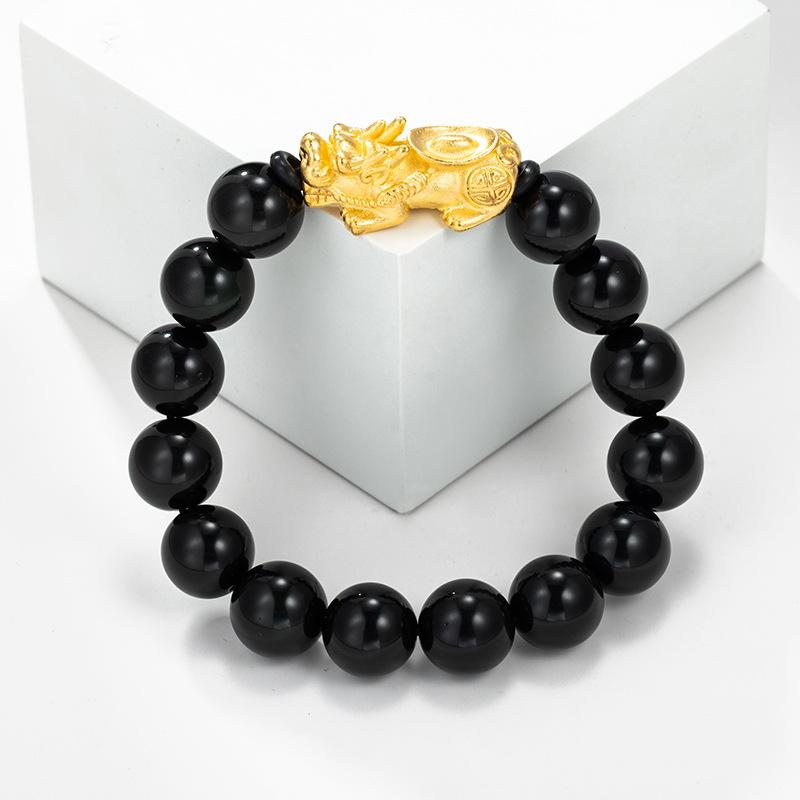 Feng Shui Black Obsidian Ingots Pixiu Wealth Bracelet - FengshuiGallary