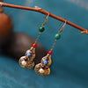 Feng Shui Calabash Gold Cloisonne Wealth Earring - FengshuiGallary
