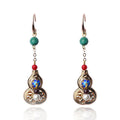 Feng Shui Calabash Gold Cloisonne Wealth Earring - FengshuiGallary