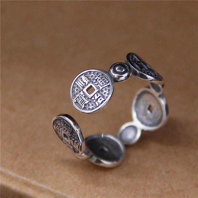 Feng Shui Coin Silver Lucky Ring - FengshuiGallary