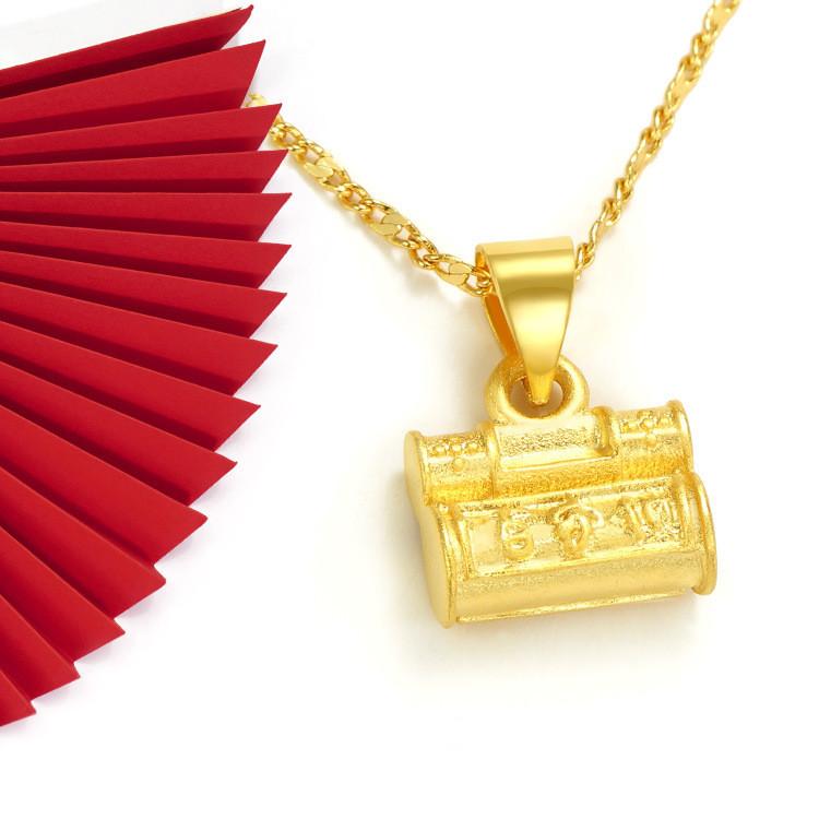 Feng Shui Fortune Lock Gold Pendant Necklace - FengshuiGallary