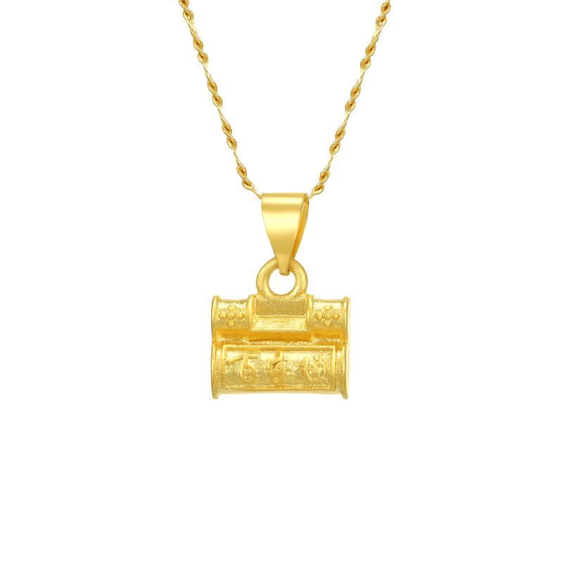 Feng Shui Fortune Lock Gold Pendant Necklace - FengshuiGallary