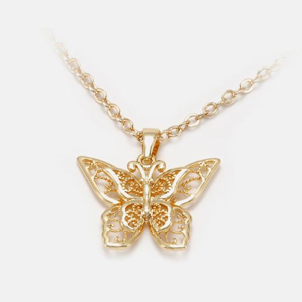 Feng Shui Gold Butterfly Charm Pendant Necklace - FengshuiGallary