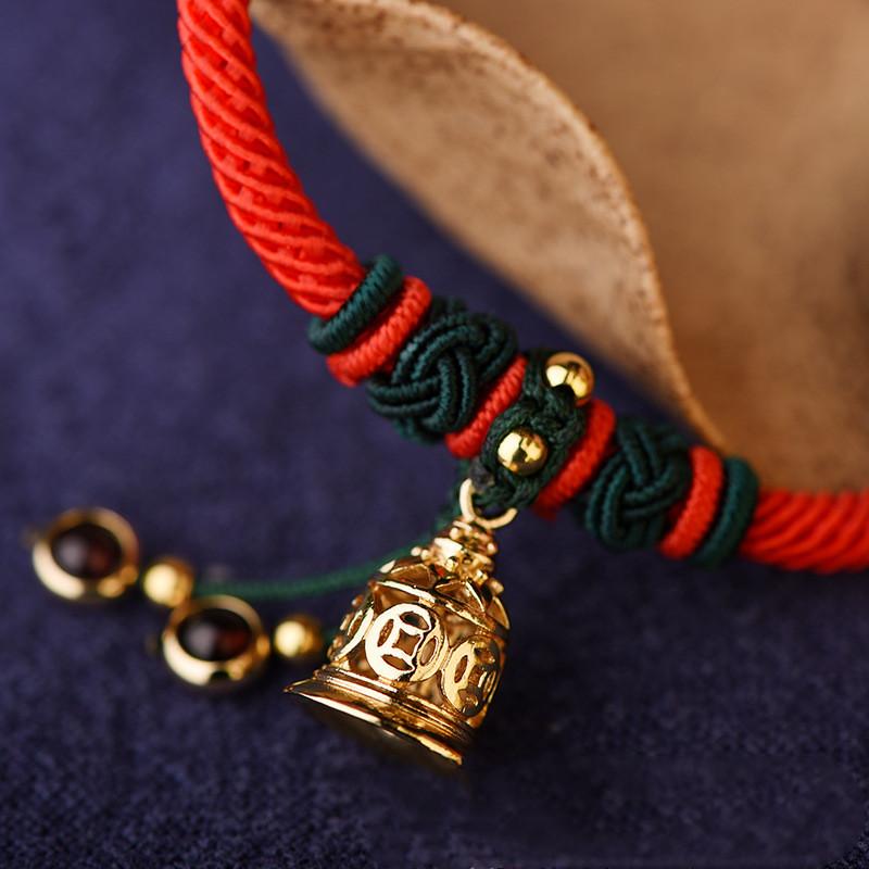 Feng Shui Gold Coin Red String Lucky Bracelet - FengshuiGallary