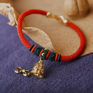 Feng Shui Gold Coin Red String Lucky Bracelet - FengshuiGallary