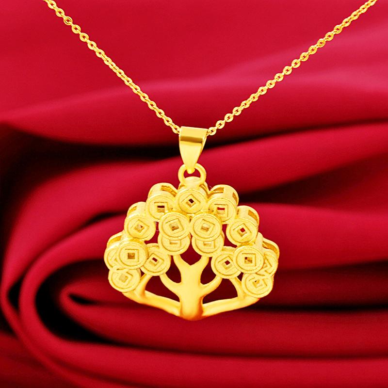 money tree pendant meaning Feng Shui Gold Money Tree Pendant Lucky Necklace