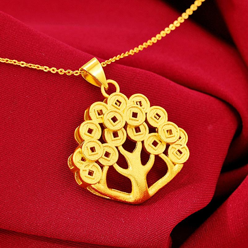 money tree jewelry & pawn Feng Shui Gold Money Tree Pendant Lucky Necklace