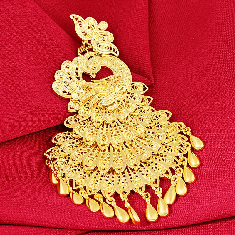 Feng Shui Gold Peacock Lucky Pendant - FengshuiGallary