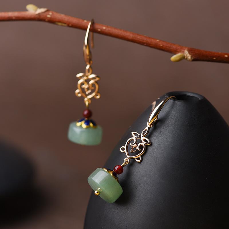 Feng Shui Green Jade Earring - FengshuiGallary