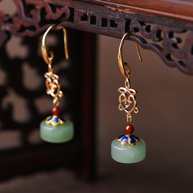 Feng Shui Green Jade Earring - FengshuiGallary