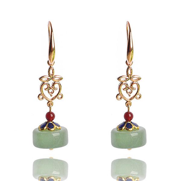 Feng Shui Green Jade Earring - FengshuiGallary