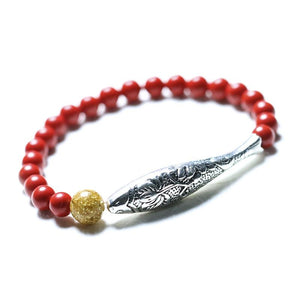 Feng Shui Koi Fish Cinnabar Beads Lucky Bracelet - FengshuiGallary