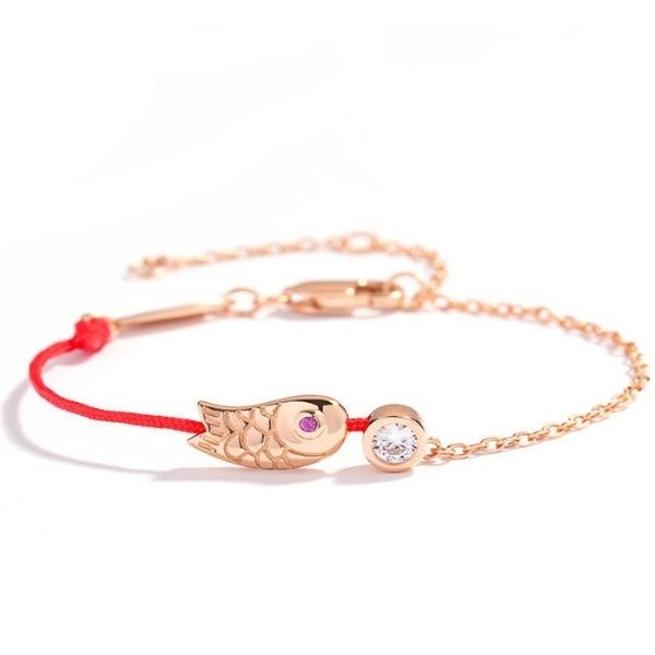 Lucky Red Rope &Sterling Silver KOI Fish LOTUS HAPPINESS Bracelet –  zenheavens
