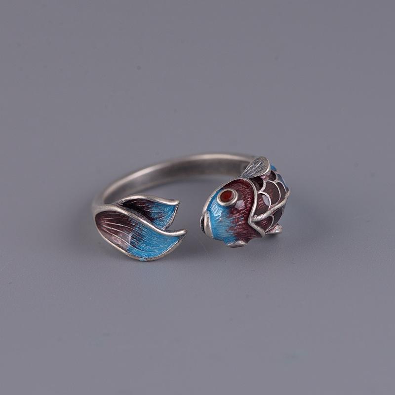 Feng Shui Koi Fish Wealth Silver Ring - FengshuiGallary