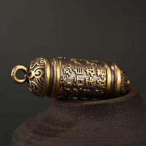 Feng Shui Lucky Six True Words Mantra Brass Pendant - FengshuiGallary