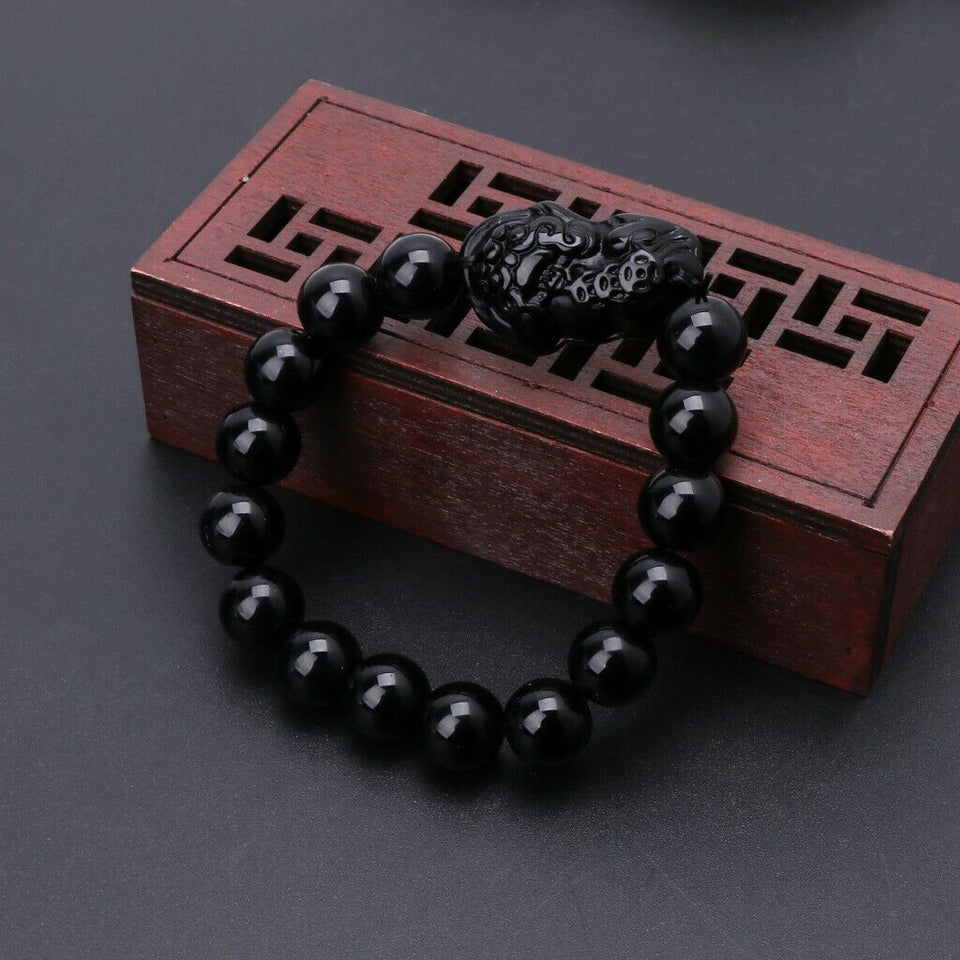 Black Obsidian Pixiu Feng Shui Wealth Bracelet