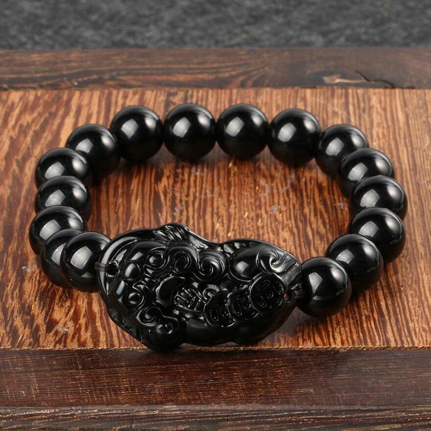 Feng Shui Pi Xiu Black Obsidian Bracelet - FengshuiGallary