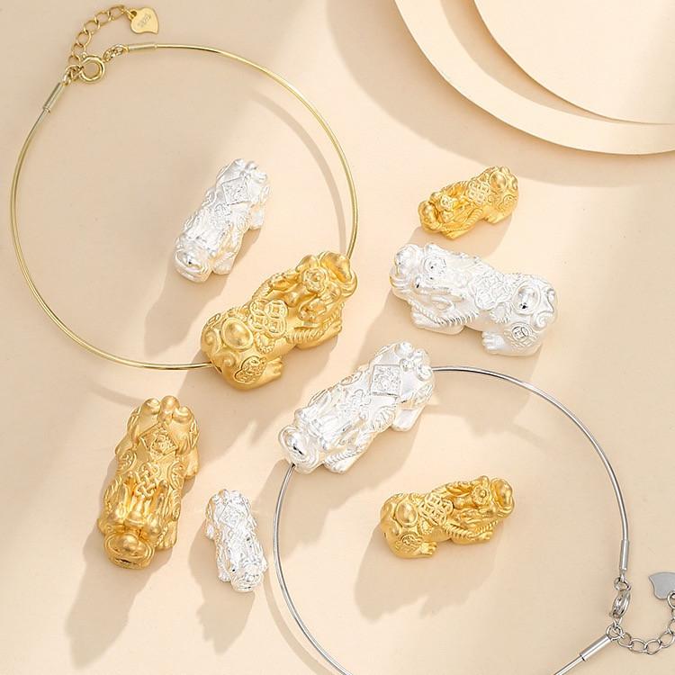 Feng Shui Pixiu Gold Plated 999 Silver Wealth Bracelet - FengshuiGallary
