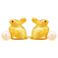 Feng Shui Rabbit Natural Pearl Wealth Earring - FengshuiGallary